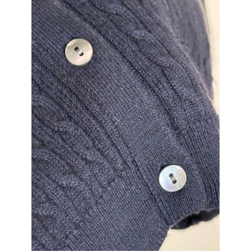 Brooks Brothers Women’s Navy Cashmere Silk Cable-Knit Cardigan Twinset - Picture 5 of 5